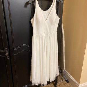 Dress the Population Alicia Chiffon dress in White, size L
